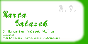 marta valasek business card